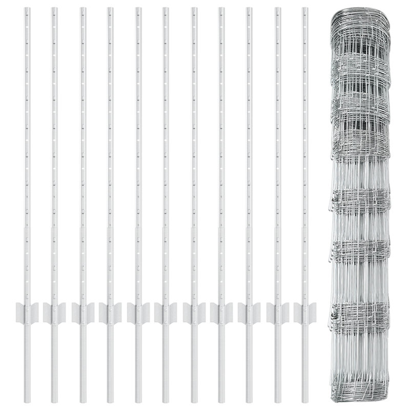 vidaXL Fence with Post Segment Outdoor Barrier Garden Terrace Divider Boundary, 100cm H x 2500cm W