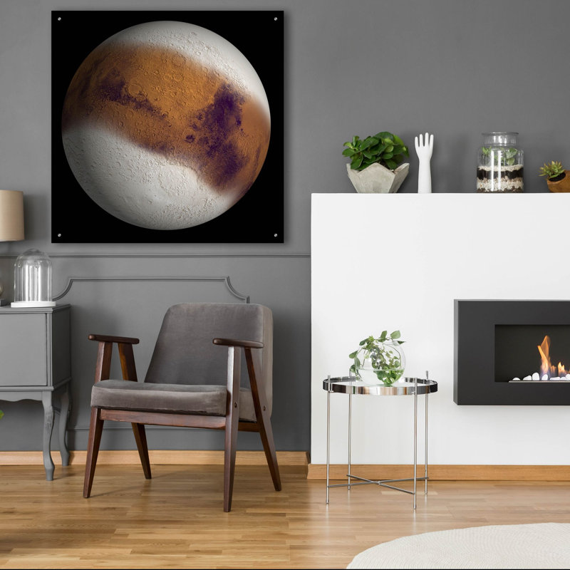  «Mars Ice Age, Simulé» par la NASA, art mural en verre acrylique, 36 po x 36 po, 36"x36"