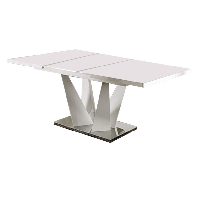 Welbert Glass Top Metal Base Dining Table