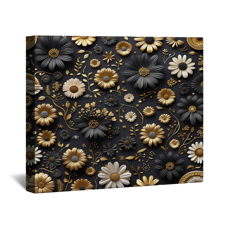 Papier peint floral sur toile - Décoration murale d'art en plusieurs tailles, 12 x 12 pouces