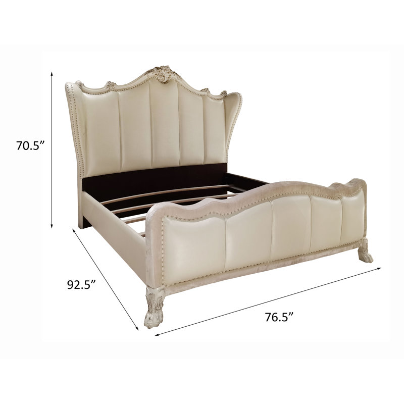 Lit standard en cuir Adison, Grand