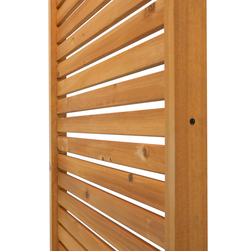 Tiaga 6 ft Freestanding Wood Privacy Screen with Flat Top