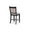 2 sièges de hauteur de comptoir de style 2 pièces - rembourrés gris, cadres noirs, repose-pieds, fabrication en bois pour la paire de chaises de décoration de salle à manger (2 pièces) et-2051265532