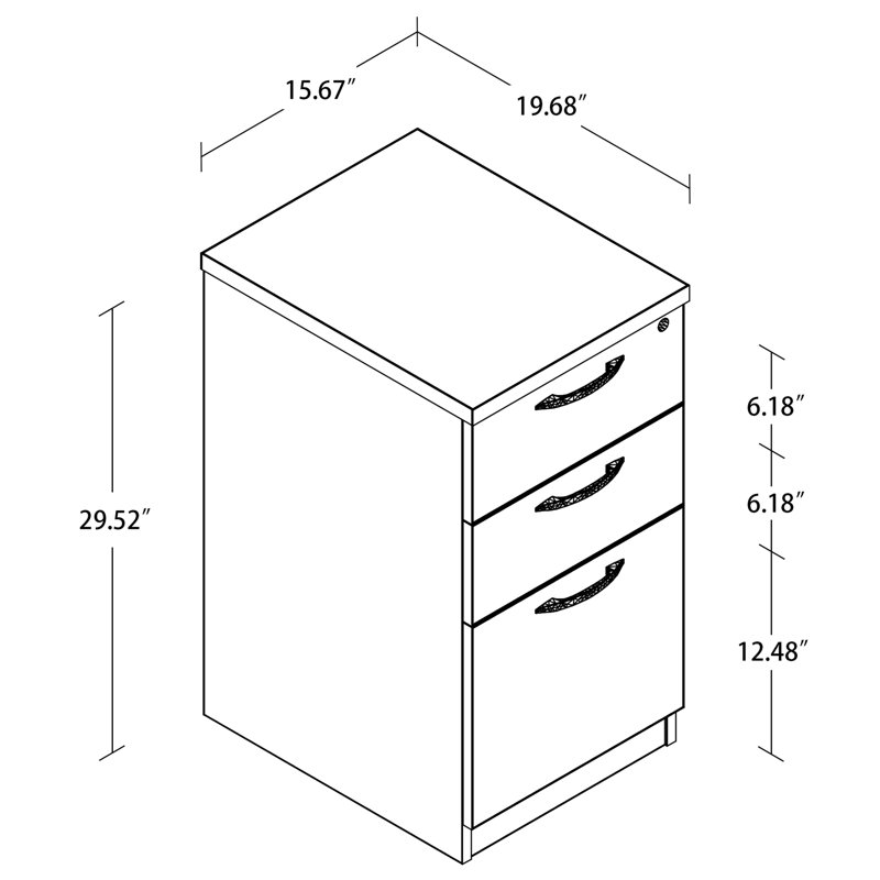 15.67'' Wide 3 -Drawer File Cabinet, Lime