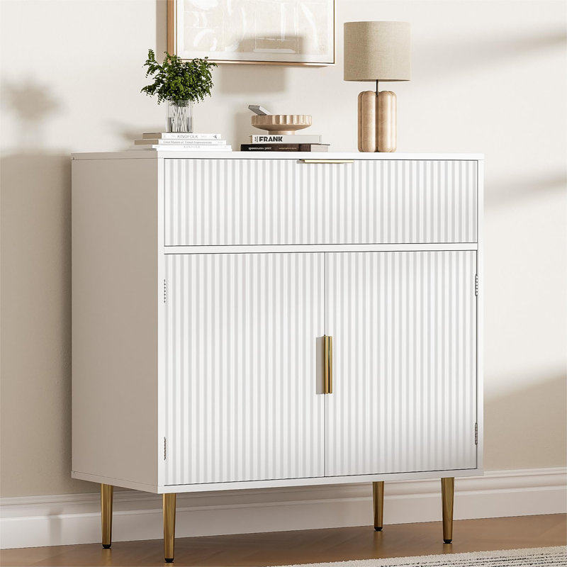 Sideboard Buffet Cabinet with Adjustable Shelves, White