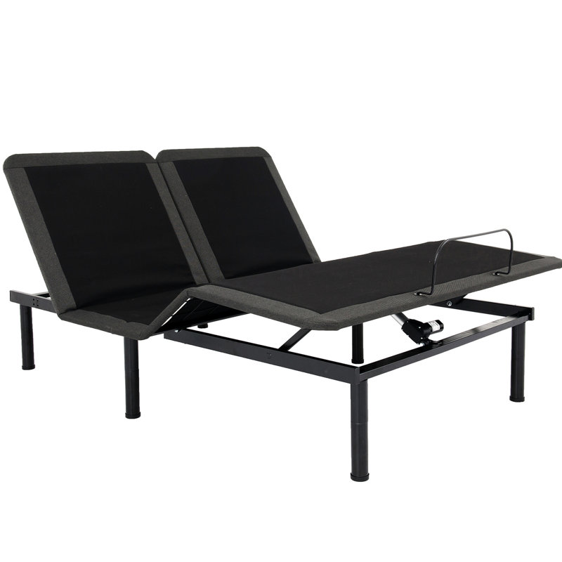Base de lit réglable avec mémoire - tête relevable de 55 degrés, moteur silencieux pliable en métal, élévation de 30 pieds