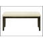 Banc, 44 po rectangulaire, salle à manger, vestibule, cuisine, couloir, rembourré, bois, tissu crème, bois massif, transitionnel