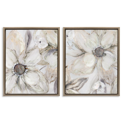 Ensemble de cadres flottants 2 pièces Sandstone Tinted Blooms, design par Carol Robinson