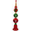 Ball Finial With Bell Base Commercial Size Christmas Decoration - 65" - Red And Green