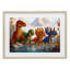«Four Dinos By The Pond», reproduction sous verre encadrée, design par Wumples-1141478337-1141478339