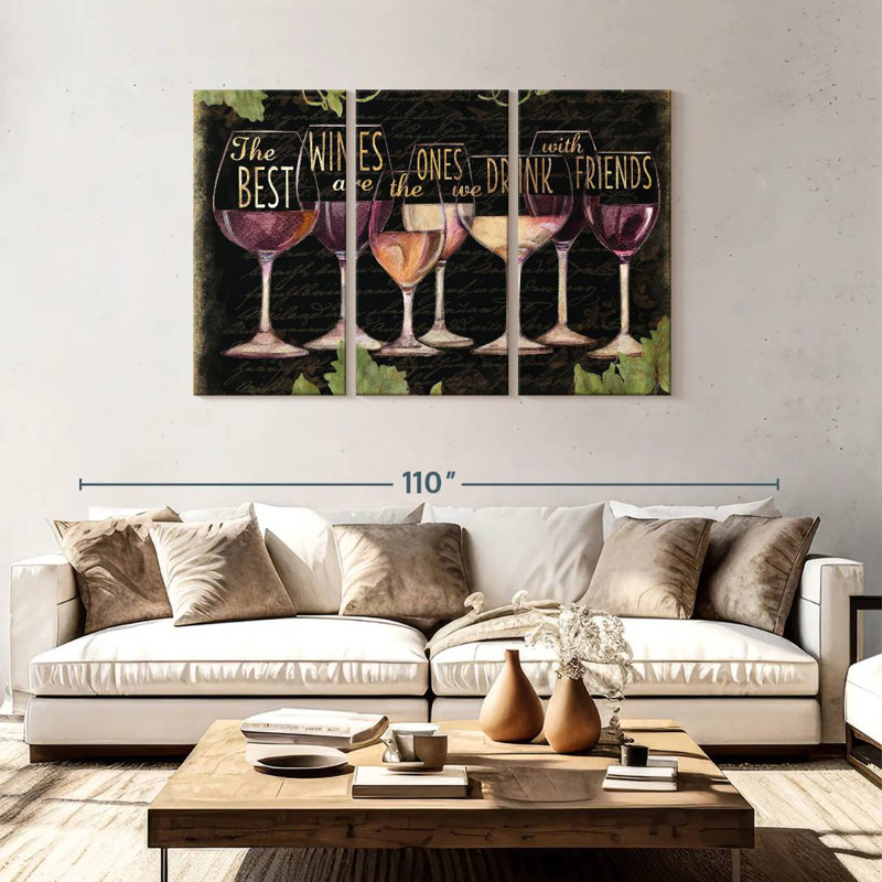 Tergel Wine Line sur fond noir, H 48 po x l 74 po