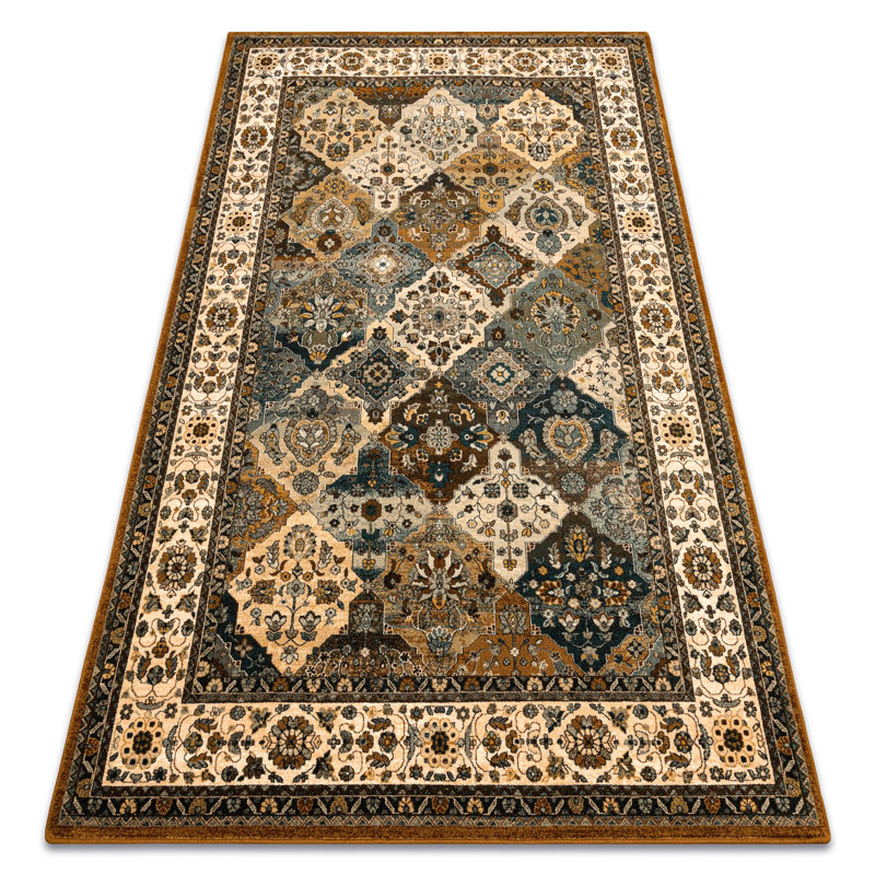 Maryam Oriental Wool Area Rug, Yellow, Rectangular 170 x 235cm