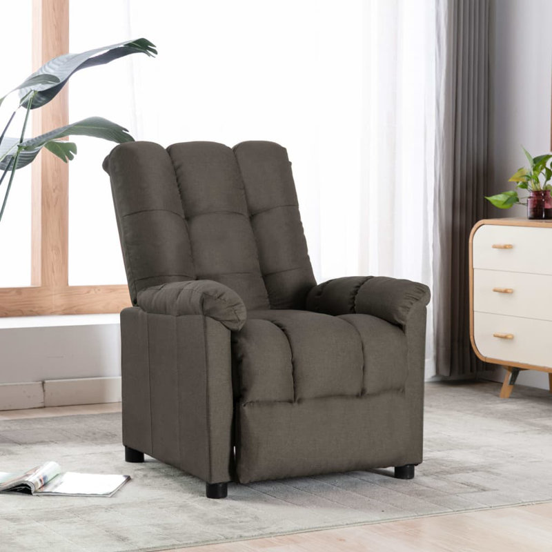 Adelbrand Recliner Leisure Adjustable Cozy Chair for Home Theater Cinema Fabric, Taupe 100% Polyester
