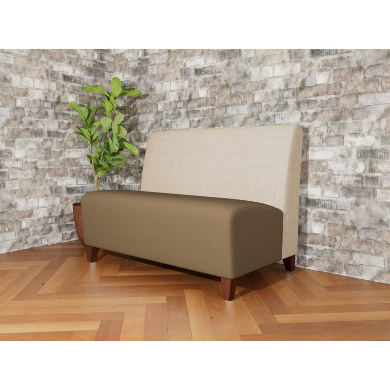 Causeuse sans accoudoirs Ravenna, Bois de noyer, Chambray calcaire / Patriot Plus taupe