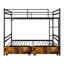 Lit superposé en métal robuste avec tiroirs, garde-corps élevé, entrée sécuritaire, rangement sous le lit, assemblage facile et conception silencieuse (matelas non inclus)