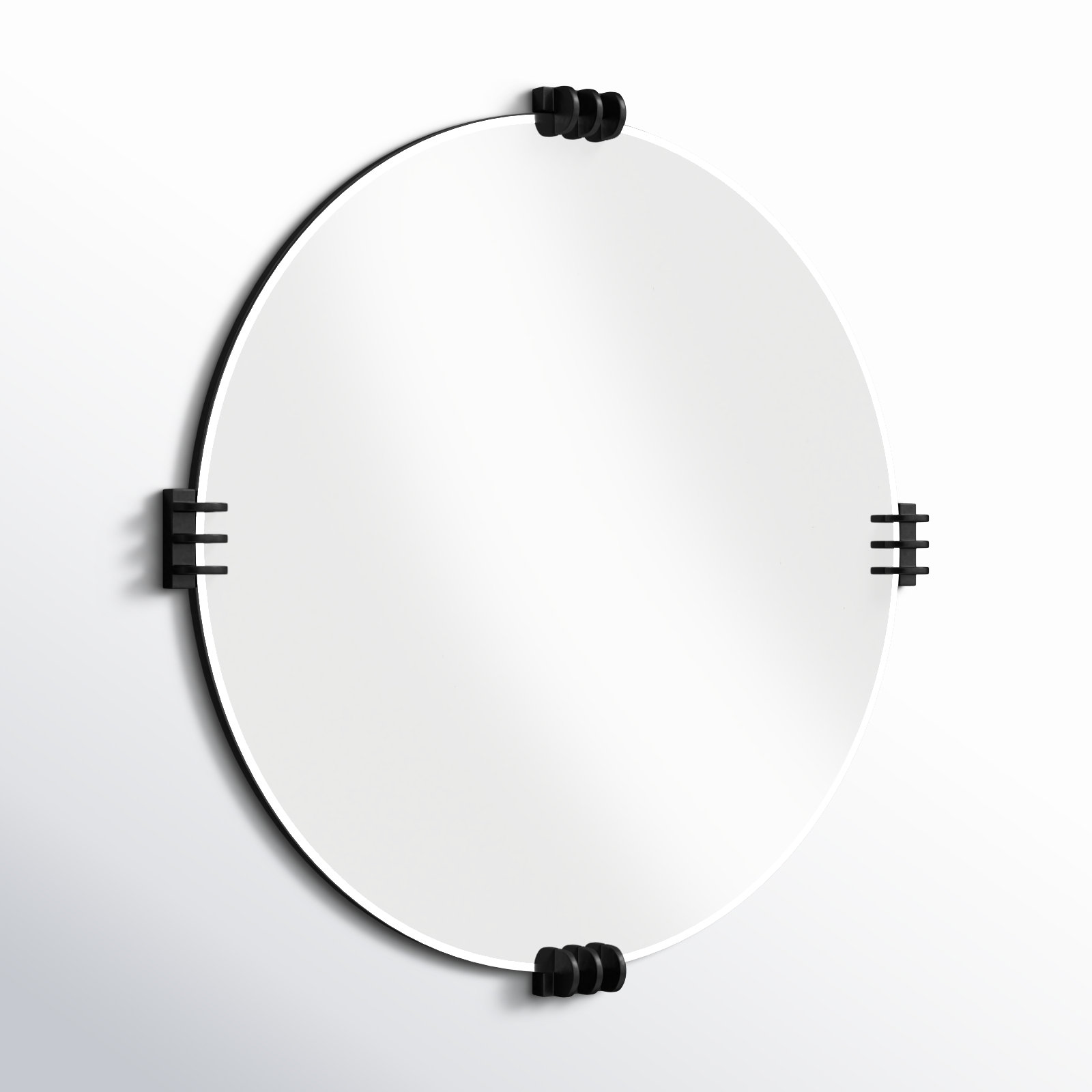 Donita Round Mirror, Black