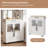 Kitchen Island Cart with Storage, Mobile Rolling Island with Glass Cabinet Doors & Spice Rack, Retro Style Dining Room Furniture-859148824