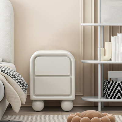 Modern Bedside Table With 2 Drawers, Compact Nightstand For Small Spaces