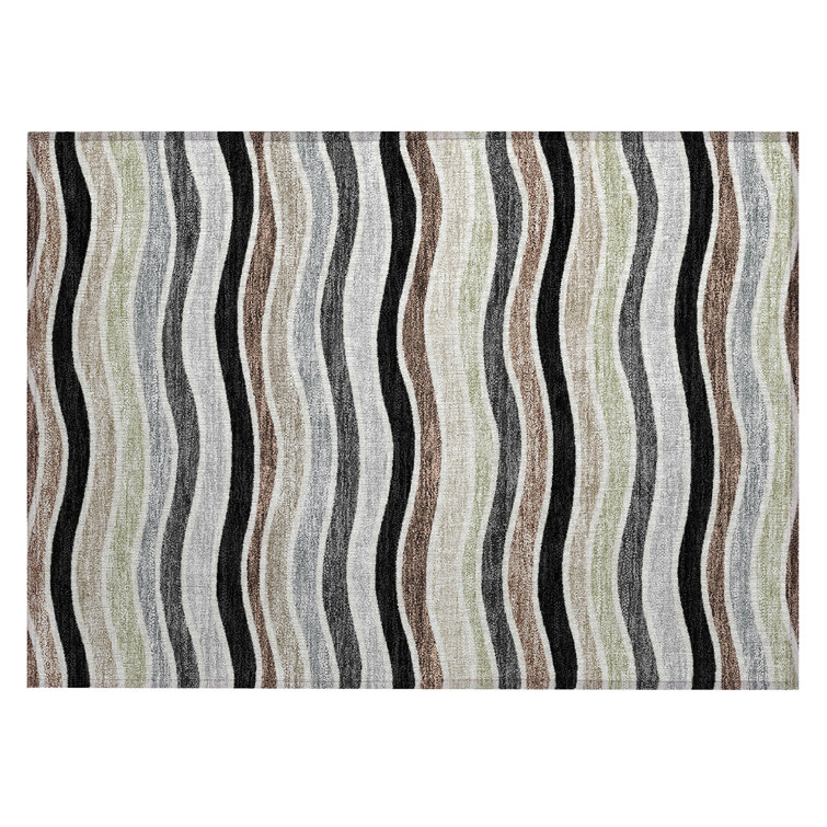 Machine Washable Indoor/Outdoor Micelotta ACN2333 Stripes Rug