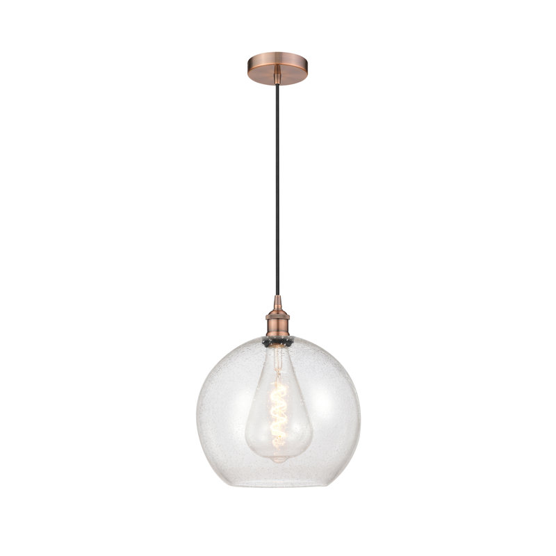 Luminaire suspendu sphère 1 lumière Ralph, Cuivre antique, Bullé