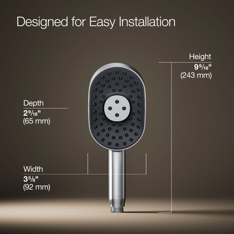 Statement 2.5 GPM Oval Multifunction Handshower With Katalyst Air-Induction Technology, Polished Chrome