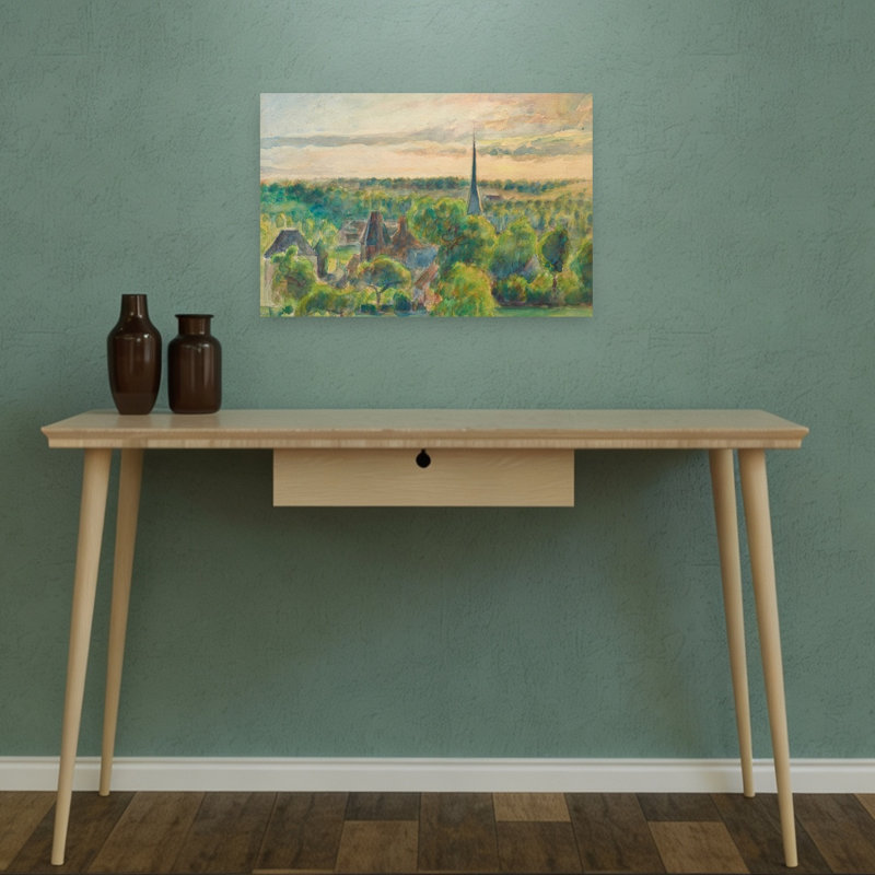 Paysage à Éragny, 1890 - Affiche murale contemporaine représentant un lever de soleil, H 12 po x l 18 po