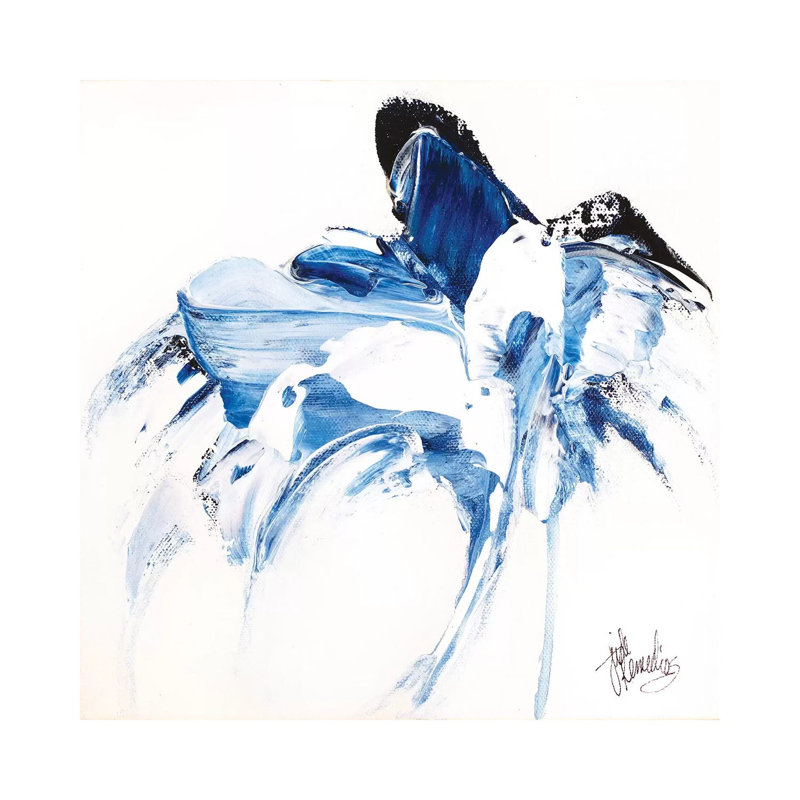 Tangled Blue III by Jude Remedios - Painting on Canvas, 45.72cm H x 45.72cm W x 1.91cm D, Wrapped Canvas