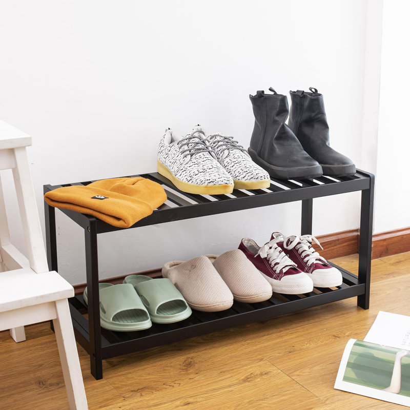 6 Pair Shoe Rack, Black