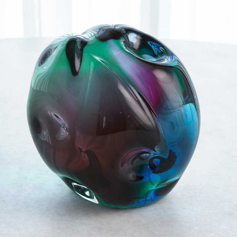 Dimpled Sphere-Ruby/Turquoise