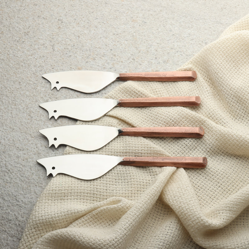 Plateau / couteau à fromage 4 pièces Inox Artisans Plateau Ratoncito Ensemble