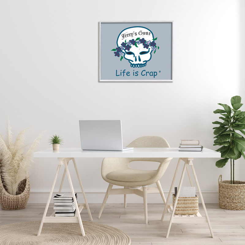 Jerry's Gone Skull, estampe numérique par LIC, Giclée encadrée blanc bord de mer, H 24 po x l 30 po