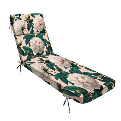  Outdoor Indoor 3'' Lounge Patio Cushion Shabby chic vintage roses tulips forget me nots vintage seamless Water-Resistant Chaise Lounge Cushion for Chair Patio Furniture Seat Cushion