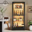 Vitrine 63 po à 4 côtés en verre avec bande lumineuse magnétique-211495816