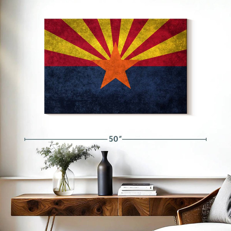 Borges, grunge, drapeau de l'Arizona, H 26 po x l 39 po