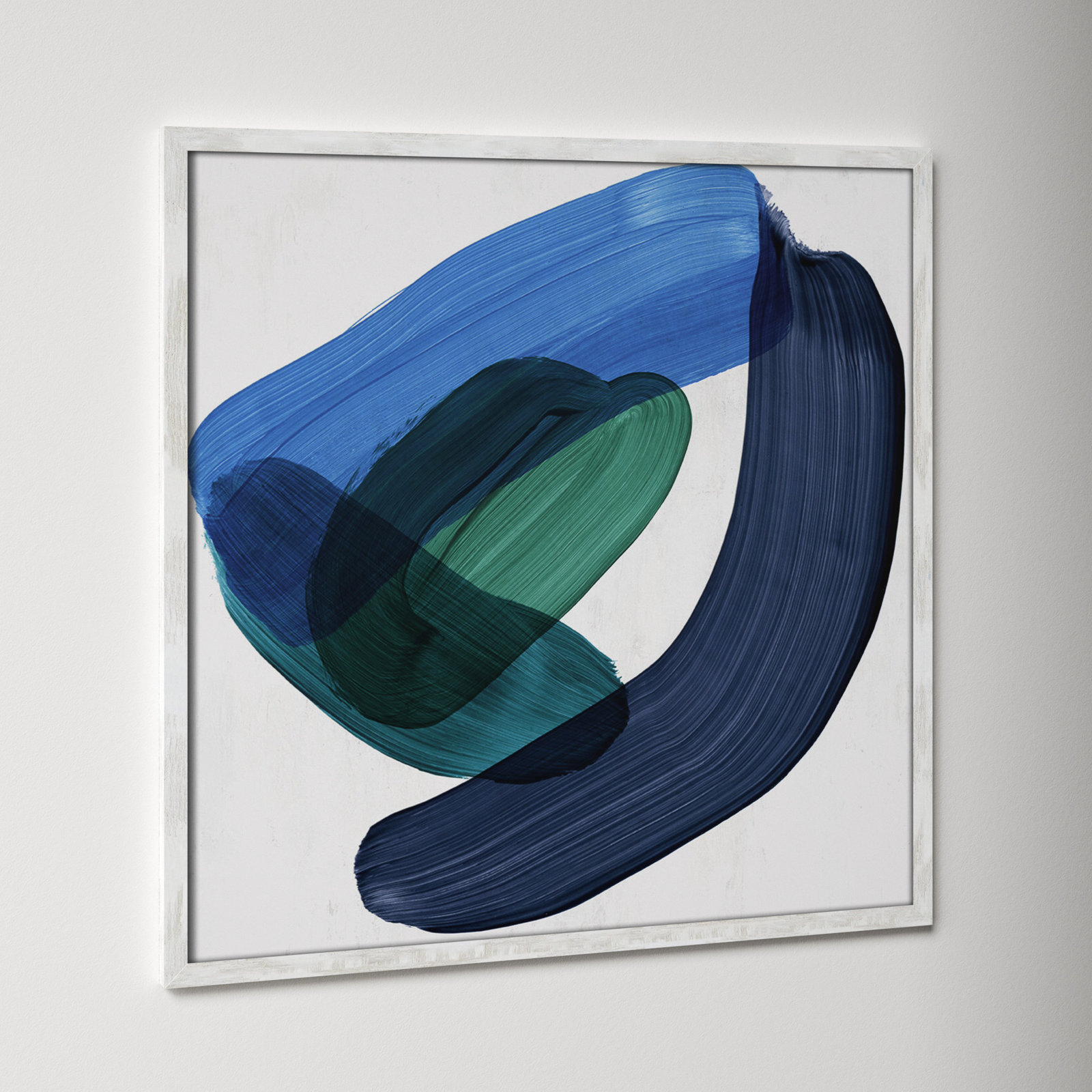 Smooth Bend II Painting, 17" H x 17" W x 0.75" D, White