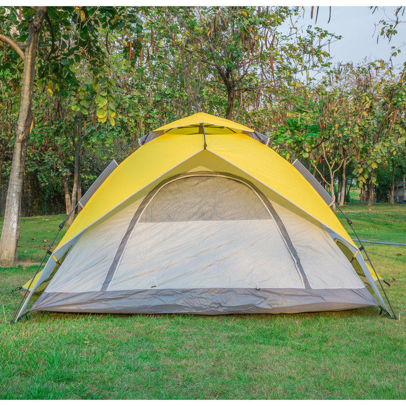 Tente de camping pour 4 personnes, Jaune / blanc