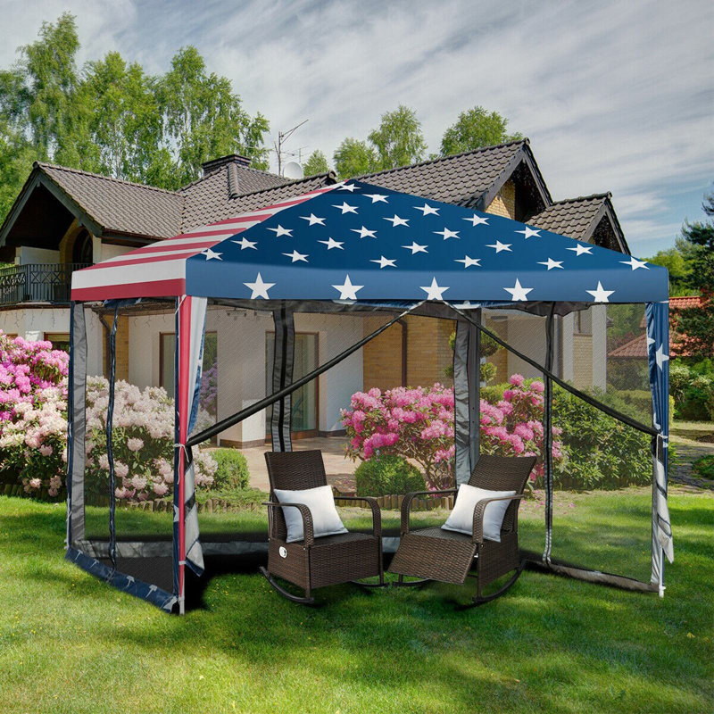 Costway 10'x10' Fodling Pop Up Tent Gazebo Canopy Mesh Sidewall