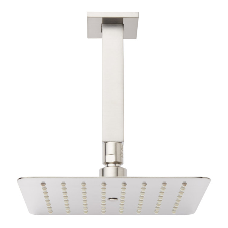 8" Modern Square Rainfall Shower Head with 4" Square Ceiling Mount Arm