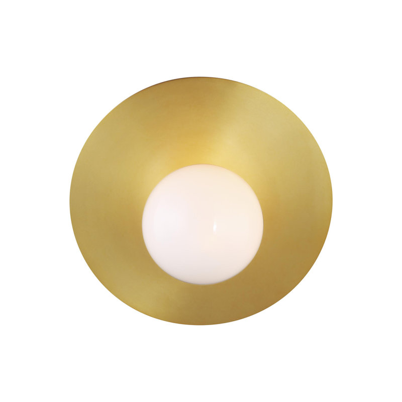 Nodes 1 - Light Flush Mount, Burnished Brass, 4.625" H x 8" W x 8" D
