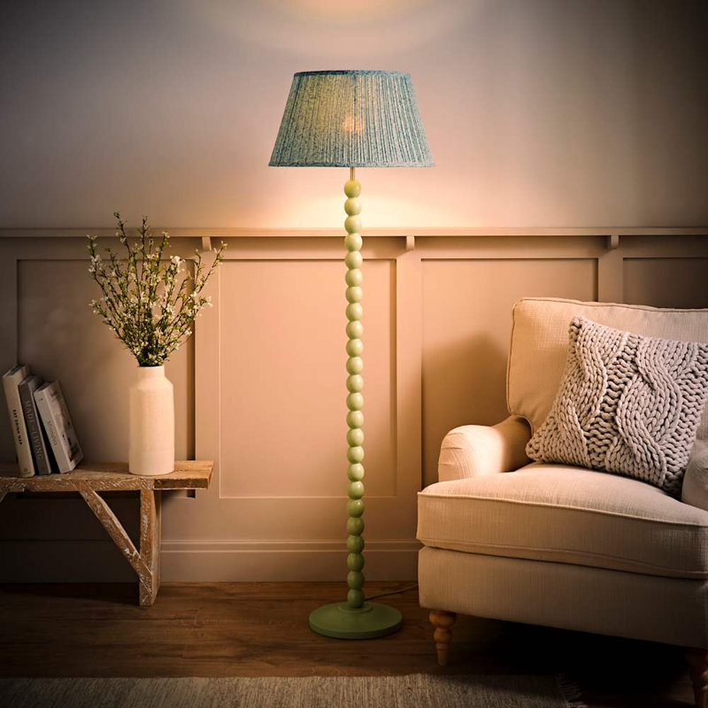 Accardi 150cm Matte Traditional Floor Lamp, Green, No
