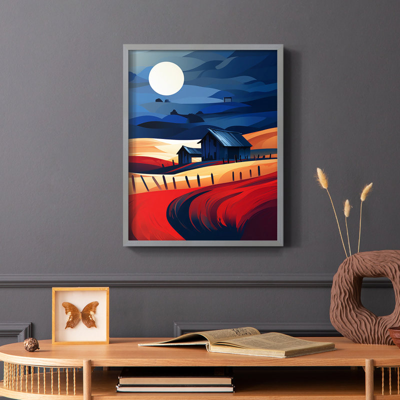 Paysages série CXIV - reproduction encadrée de qualité supérieure - prête à être accrochée - aucun clou requis