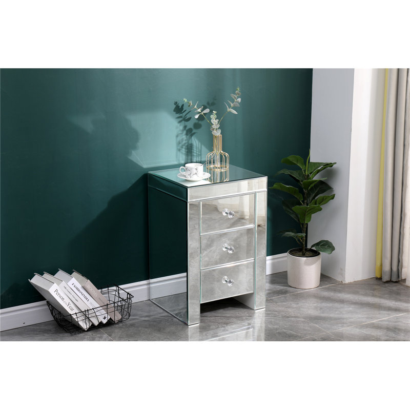 Gavankar 40cm W Glass Bedside Table