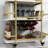 Zoela Metal Golden Bar Cart, 35''x32''x15''-1121674939