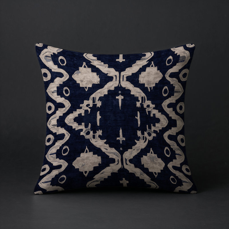 Coussin décoratif intérieur et extérieur Modern, Carré 18 po, Gris géométrique 5