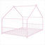 Lit plateforme pour chambre d'enfant en métal rose