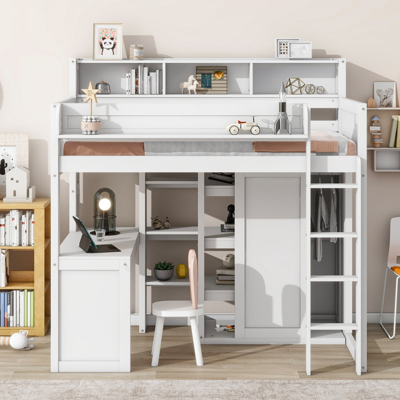 Jacqua Kids Loft Bed, White