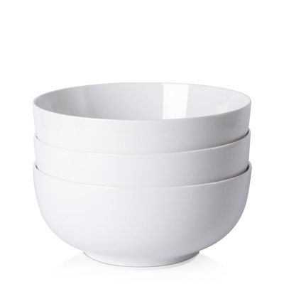 Bols de service 8 po, bols à soupe en céramique 64 oz, ensemble de 3 pour la cuisine, bols à mélanger en porcelaine pour salade de céréales, avoine, fruits, riz, lave-vaisselle et micro-ondes