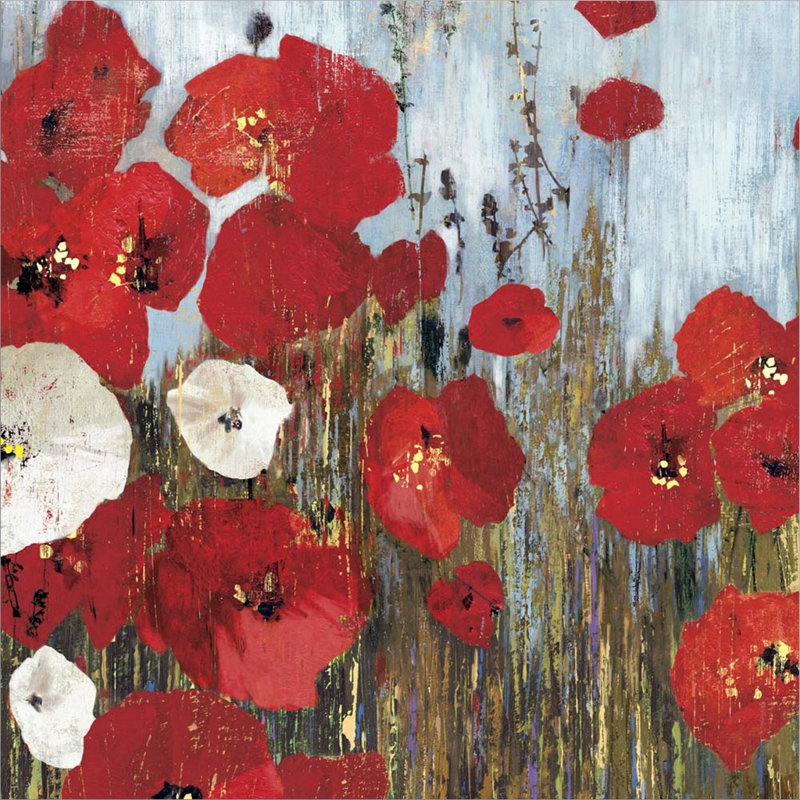 «Passion Poppies I» par Posters International Studio, reproduction sur toile tendue, H 24 po x l 24 po x P 1,5 po