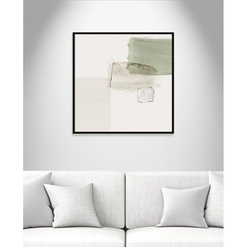 Carolsue Summer Days with You - Peinture sur toile avec cadre flottant, H 31,5 po x l 31,5 po, Espresso