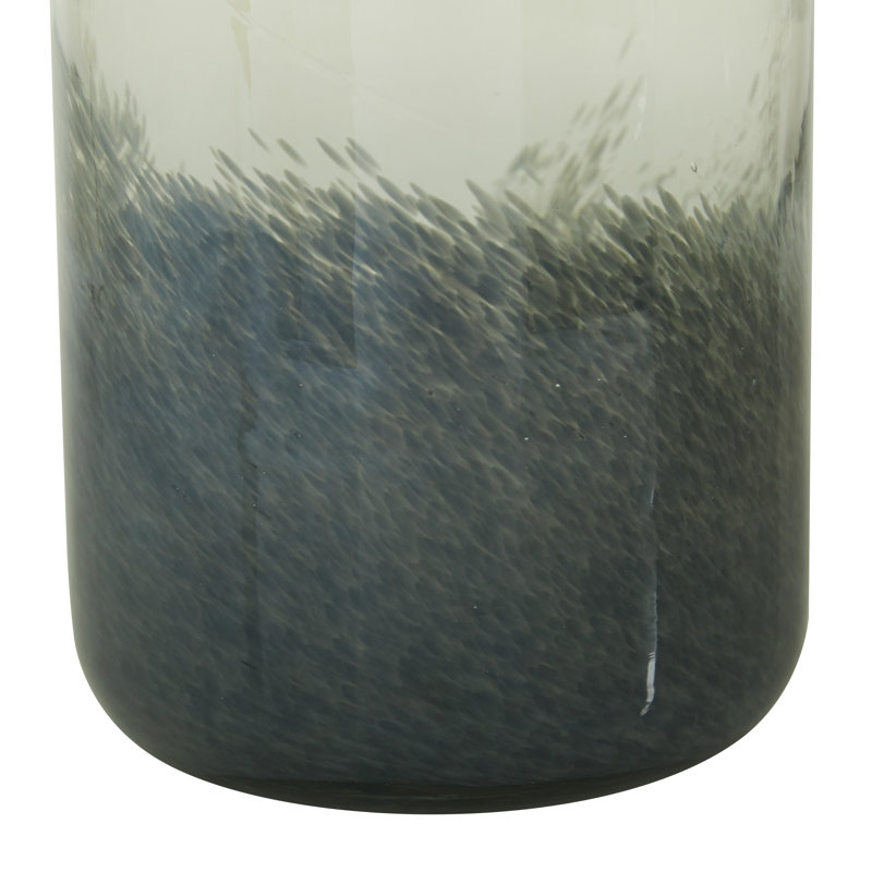 Gray Ombre Glass Coastal Table Vase, 13.2"